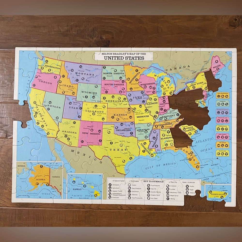 Milton Bradley United States Map Puzzle